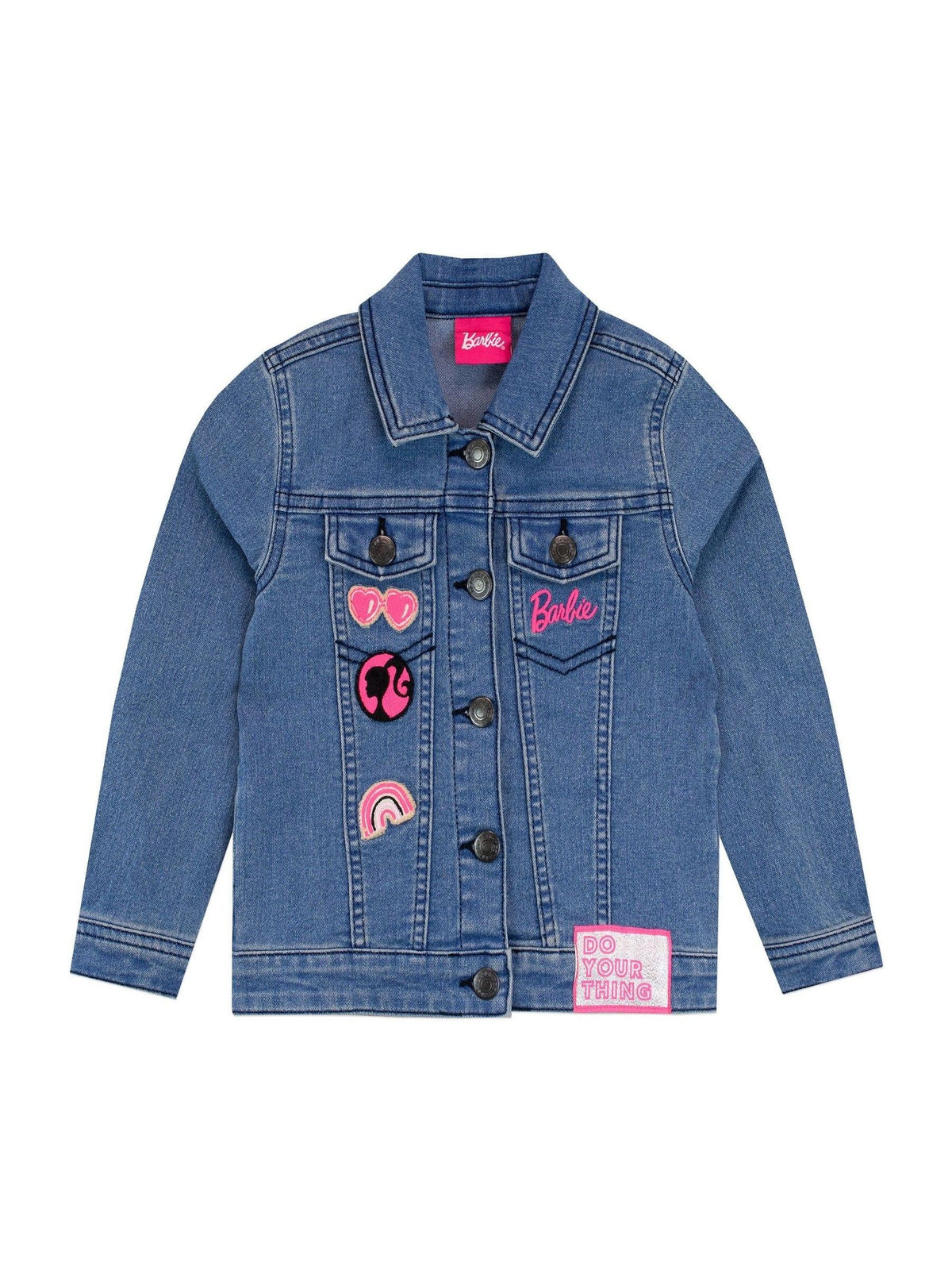 Character Blue Barbie Denim Jacket With Embroidered Patches - image 1