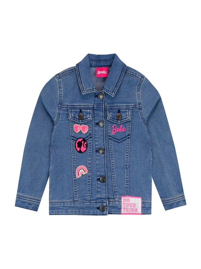 Character Blue Barbie Denim Jacket With Embroidered Patches - image 1
