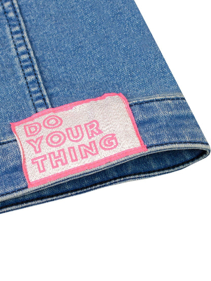 Character Blue Barbie Denim Jacket With Embroidered Patches - image 5