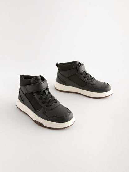 Black Standard Fit (F) High Top Trainers image 1
