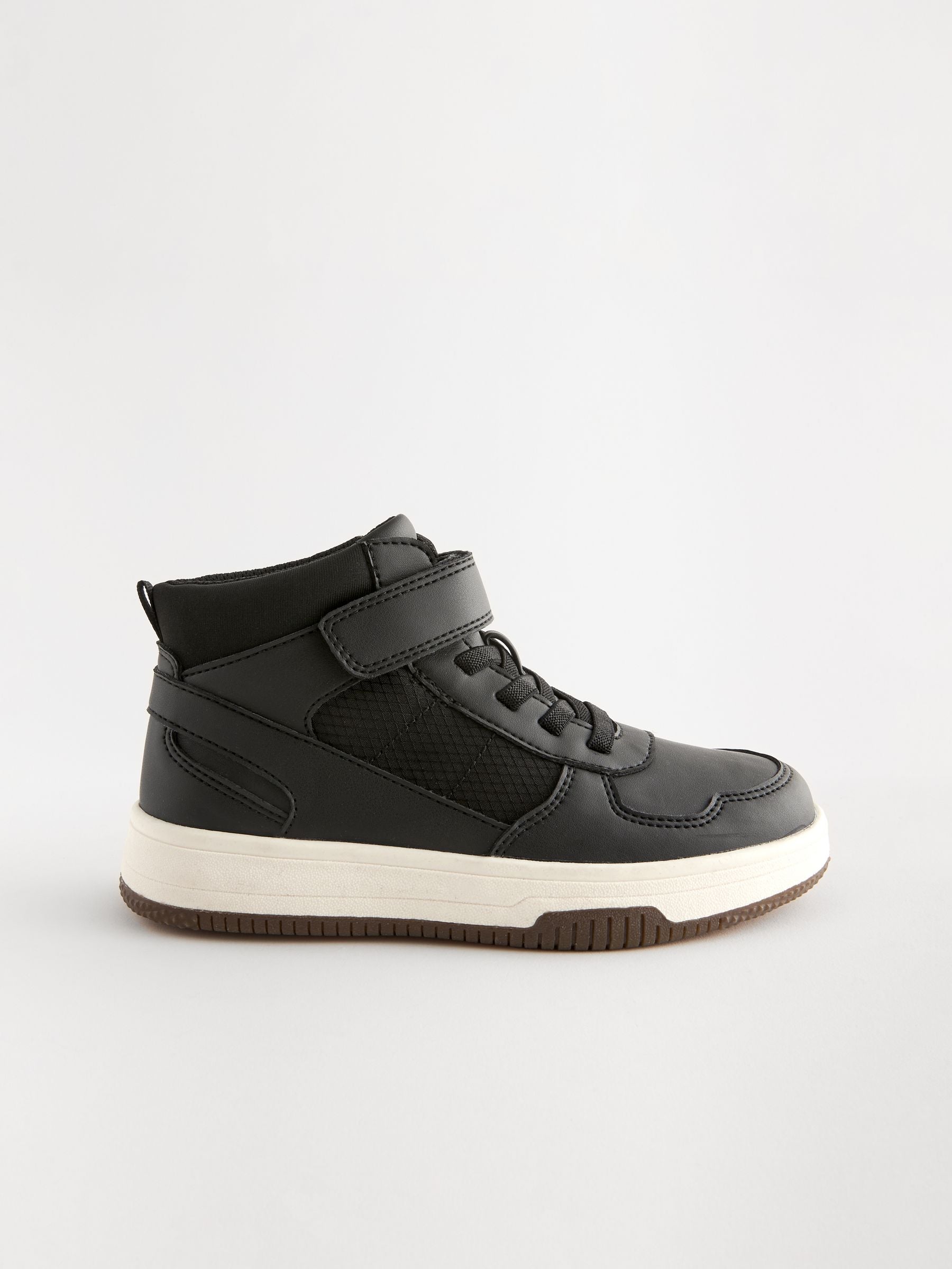 Black Standard Fit (F) High Top Trainers image 2
