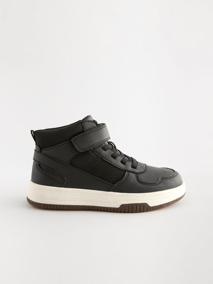 Black Standard Fit (F) High Top Trainers image 2