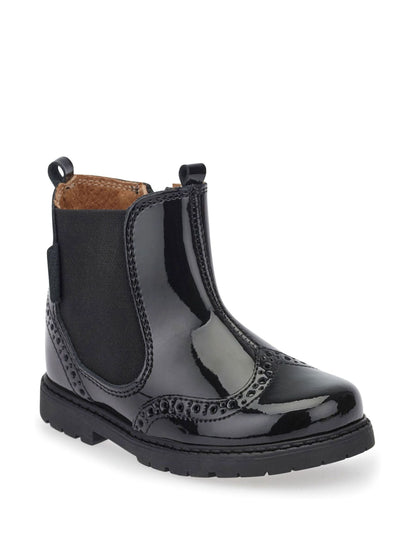Start Rite Black Patent Leather Zip-Up Chelsea Boots image 3