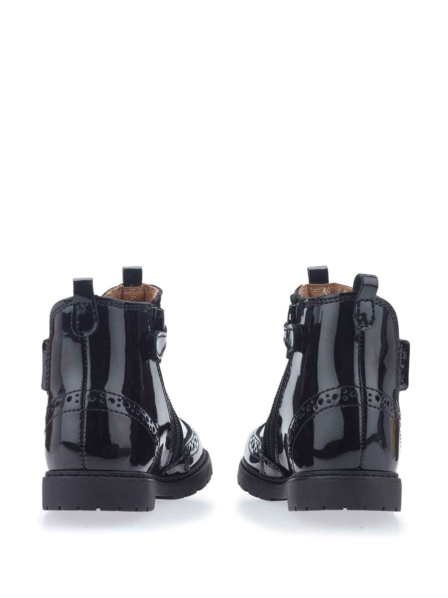 Start Rite Black Patent Leather Zip-Up Chelsea Boots image 4