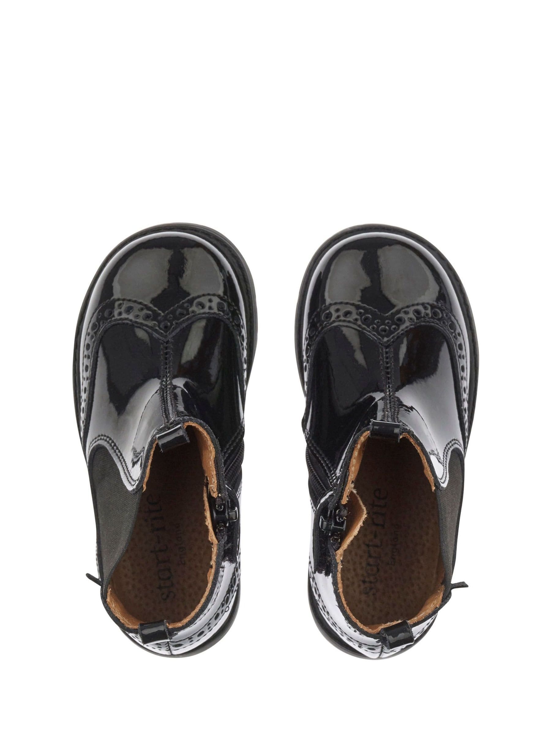 Start Rite Black Patent Leather Zip-Up Chelsea Boots image 5