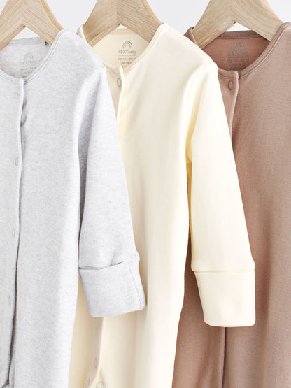 Neutral Baby 100% Cotton Sleepsuits 3 Pack (0-2yrs) image 3