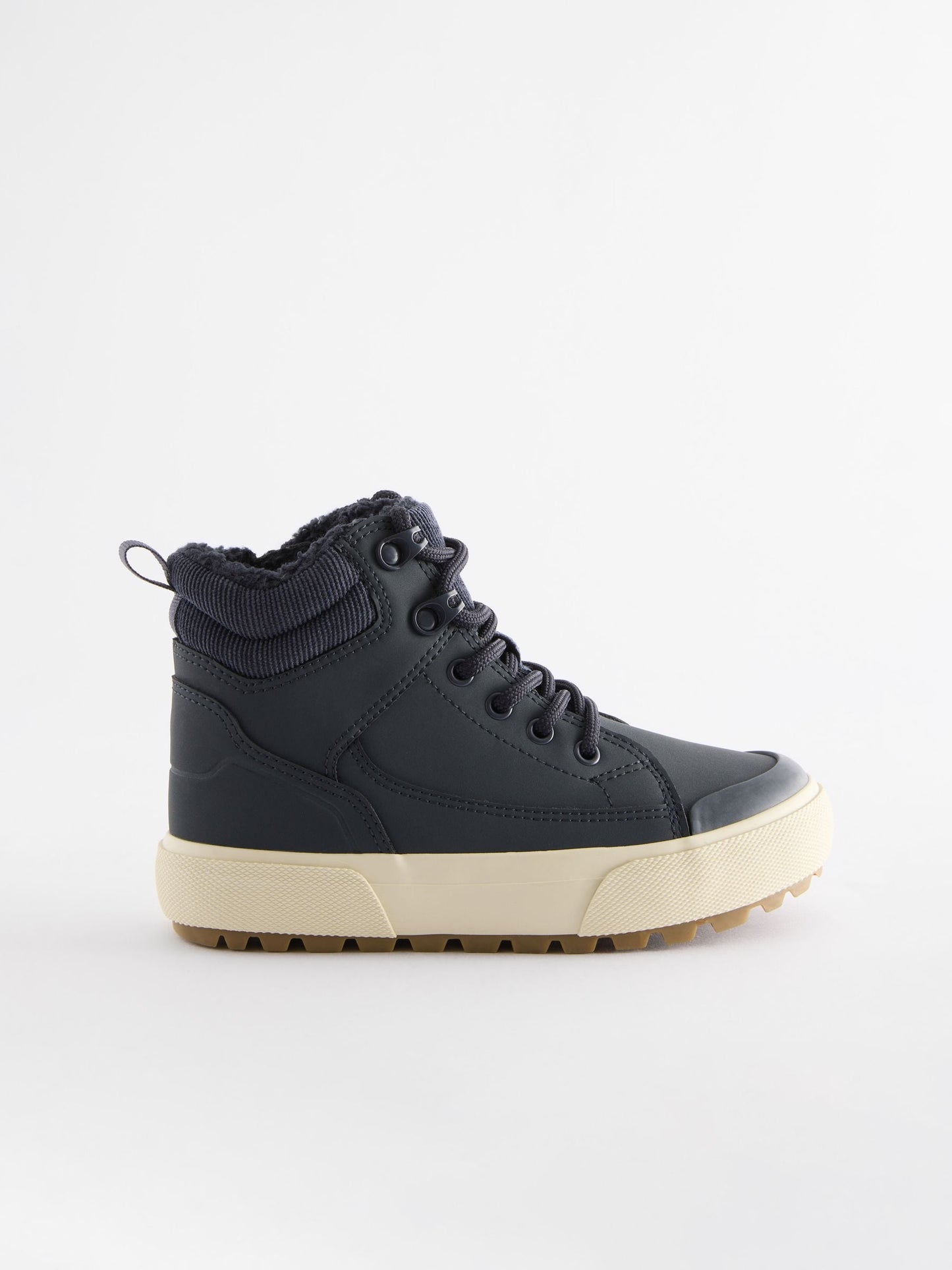 Navy Blue Standard Fit (F) Warm Lined High Top Boots image 2
