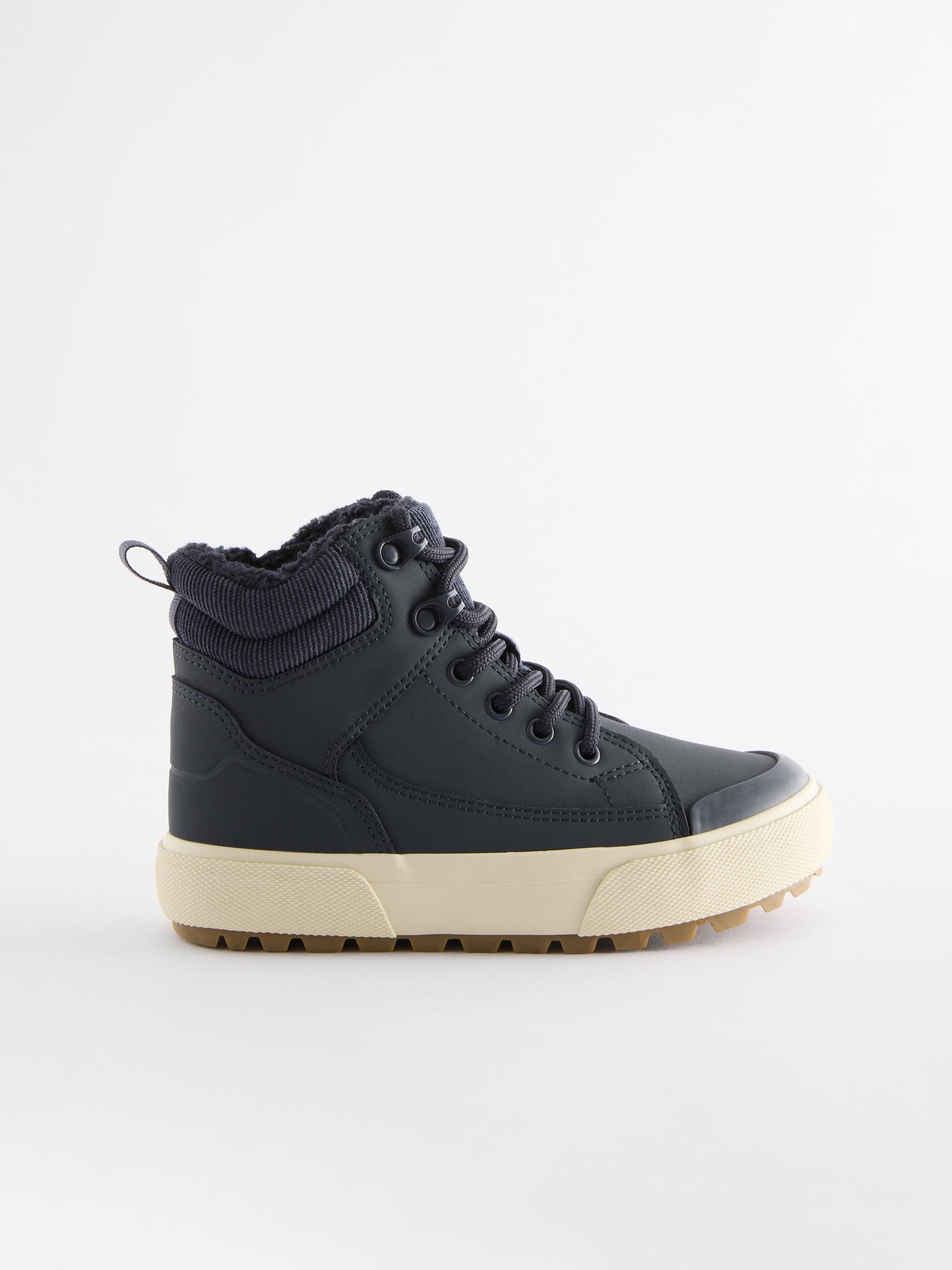 Navy Blue Standard Fit (F) Warm Lined High Top Boots image 2