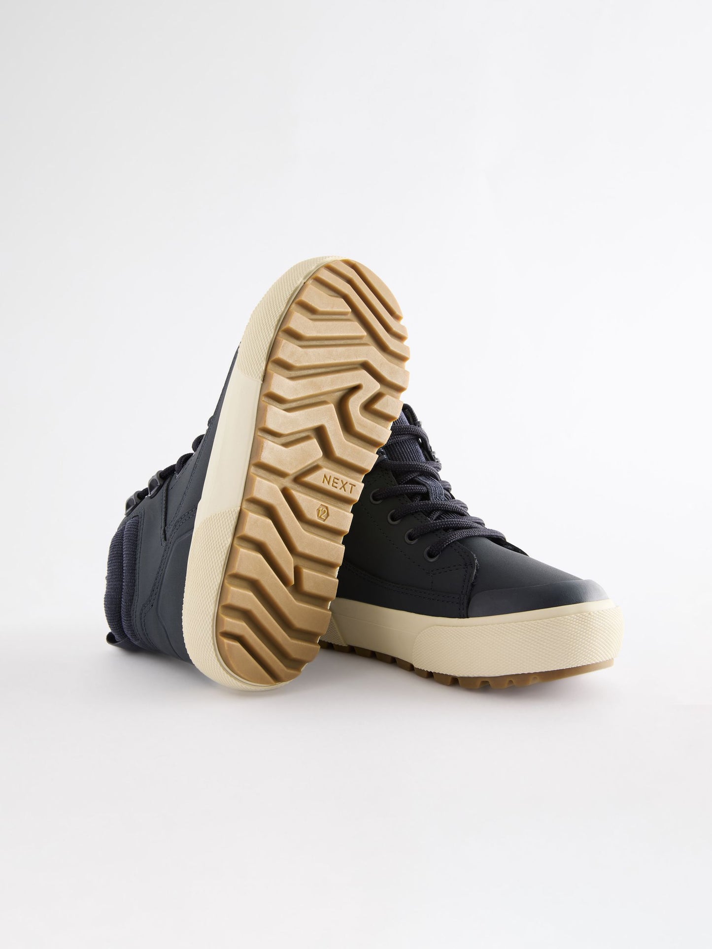 Navy Blue Standard Fit (F) Warm Lined High Top Boots image 3