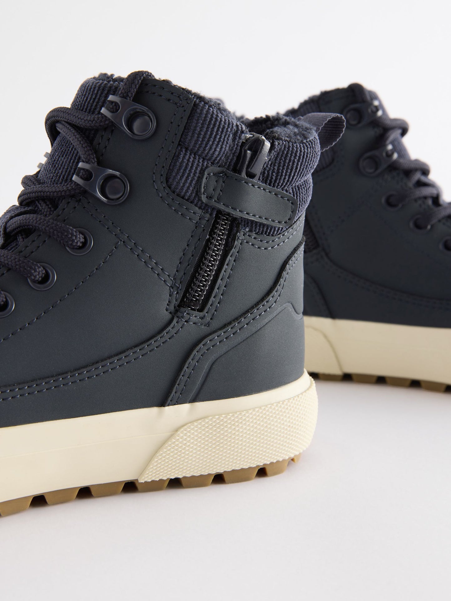 Navy Blue Standard Fit (F) Warm Lined High Top Boots image 4