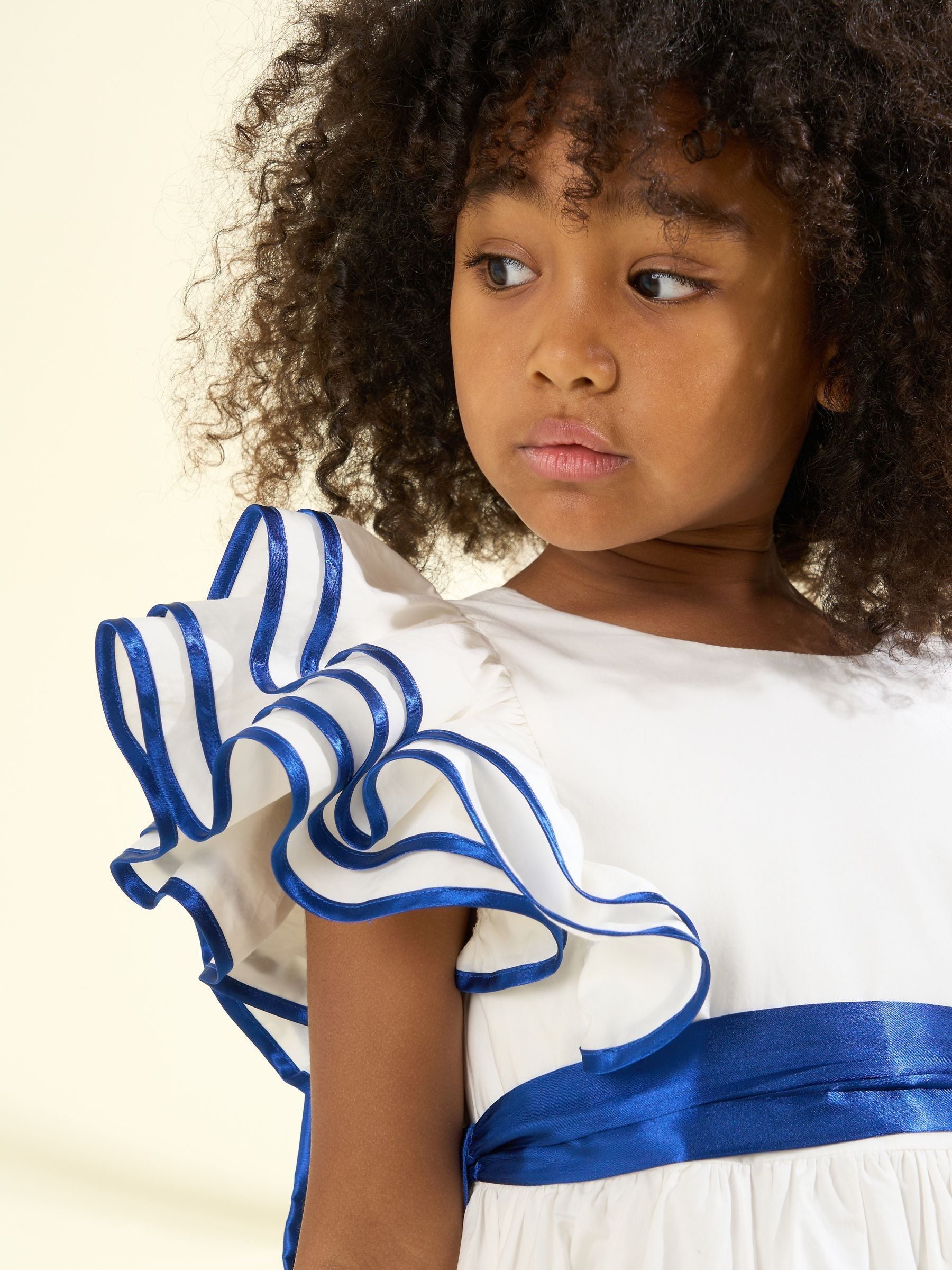 Angel & Rocket White Border Print Emillie Tie Sash Dress image 3
