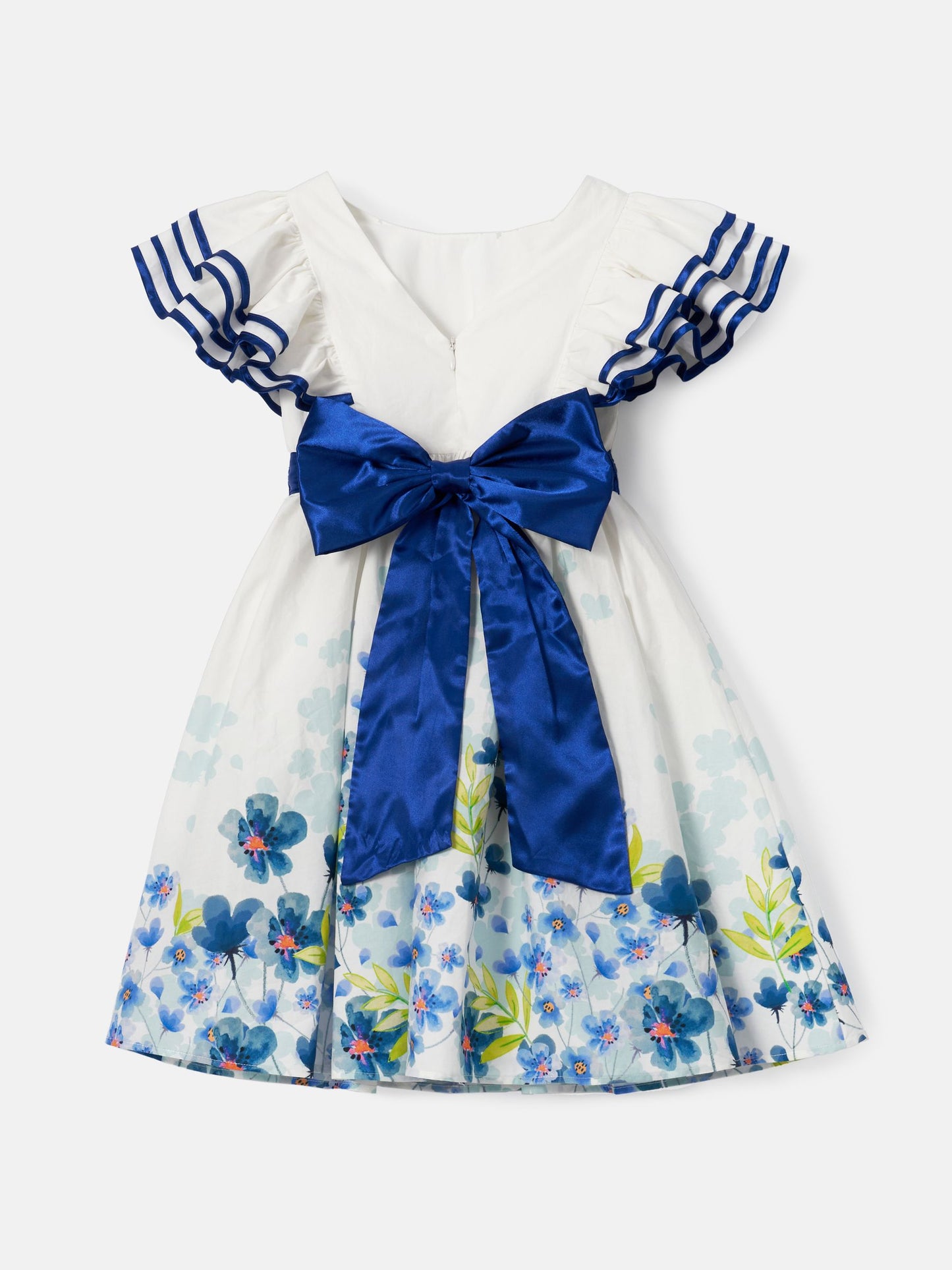 Angel & Rocket White Border Print Emillie Tie Sash Dress image 6