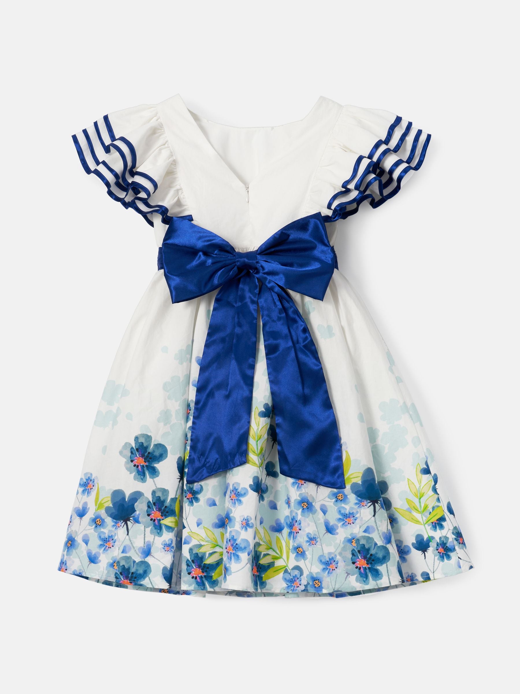 Angel & Rocket White Border Print Emillie Tie Sash Dress image 6