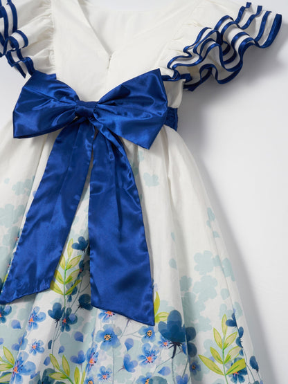Angel & Rocket White Border Print Emillie Tie Sash Dress image 7