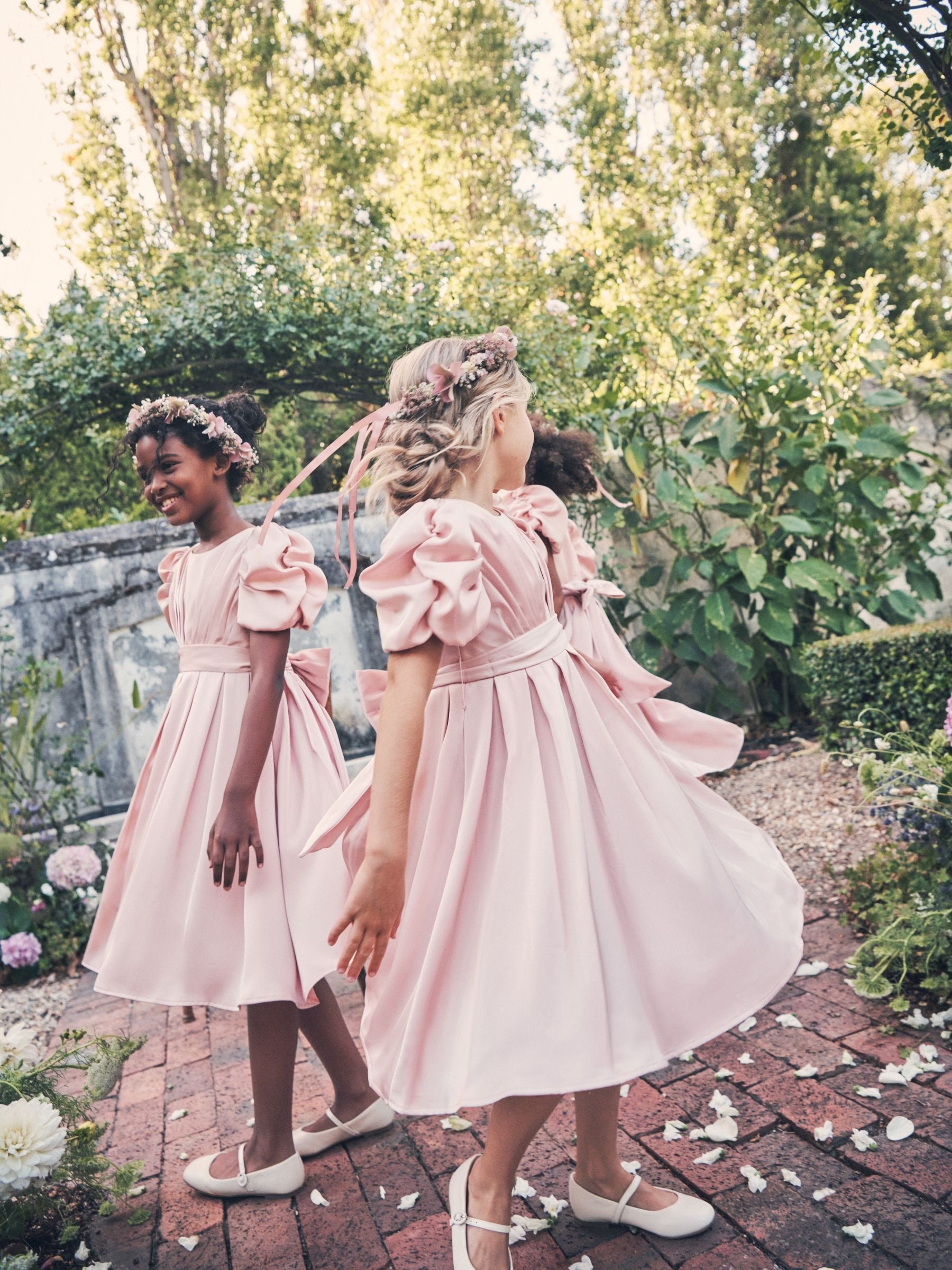Angel & Rocket Blush Pink Portia Pleated Bodice Bow Dress image 2