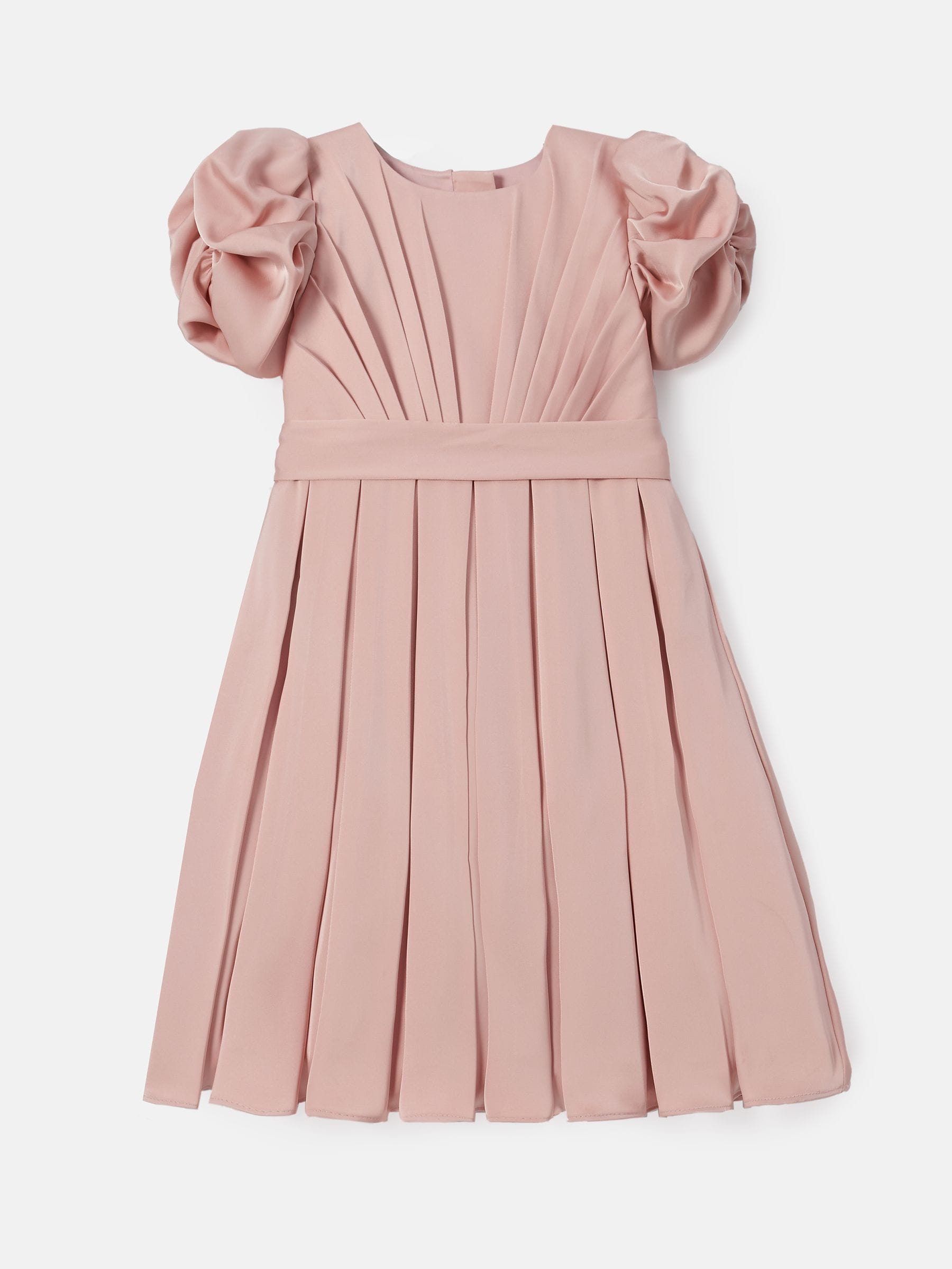 Angel & Rocket Blush Pink Portia Pleated Bodice Bow Dress image 7
