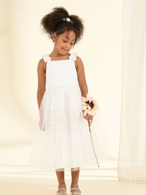 Dsiney Kidz - Angel & Rocket White Sparkle Embroidered Olivia Dress image 1
