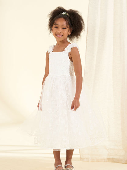 Angel & Rocket White Sparkle Embroidered Olivia Dress image 3