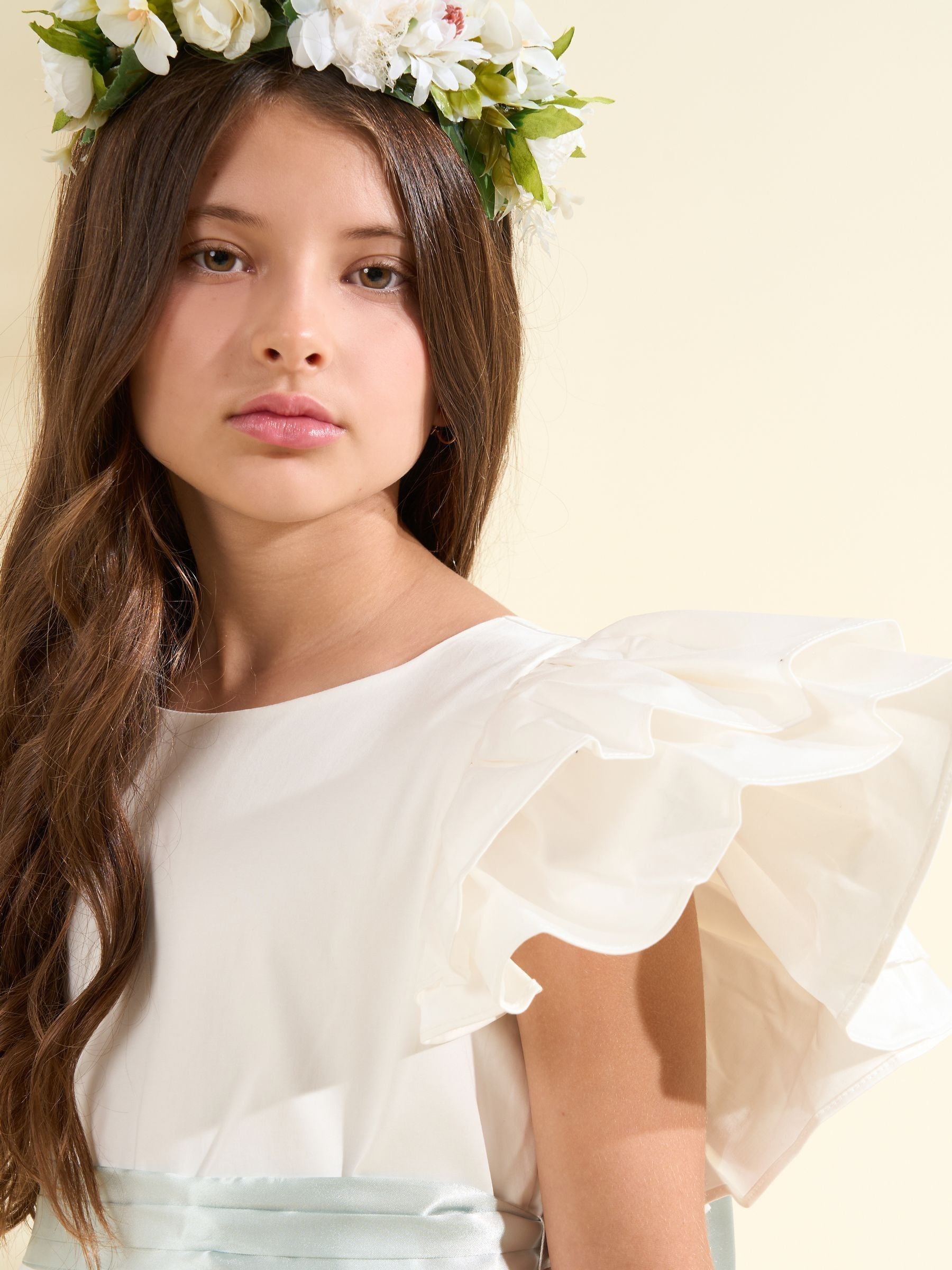 Angel & Rocket White Taffeta Ruffle Bow Sylvie Dress image 3