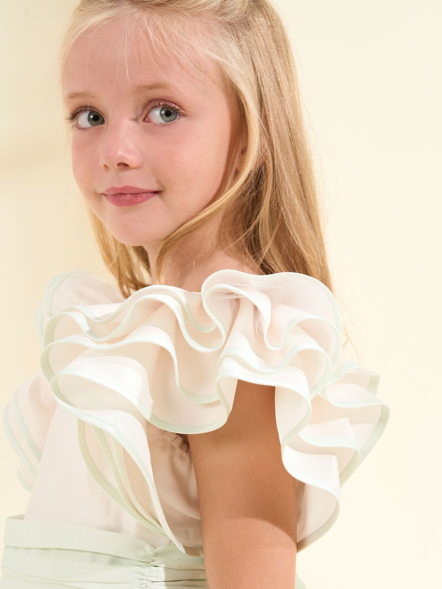 Angel & Rocket Cream Border Print Emillie Tie Sash Dress image 7