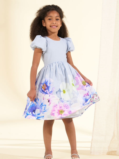 Dsiney Kidz - Angel & Rocket Purple Lucia Orchid Border Print Dress image 1