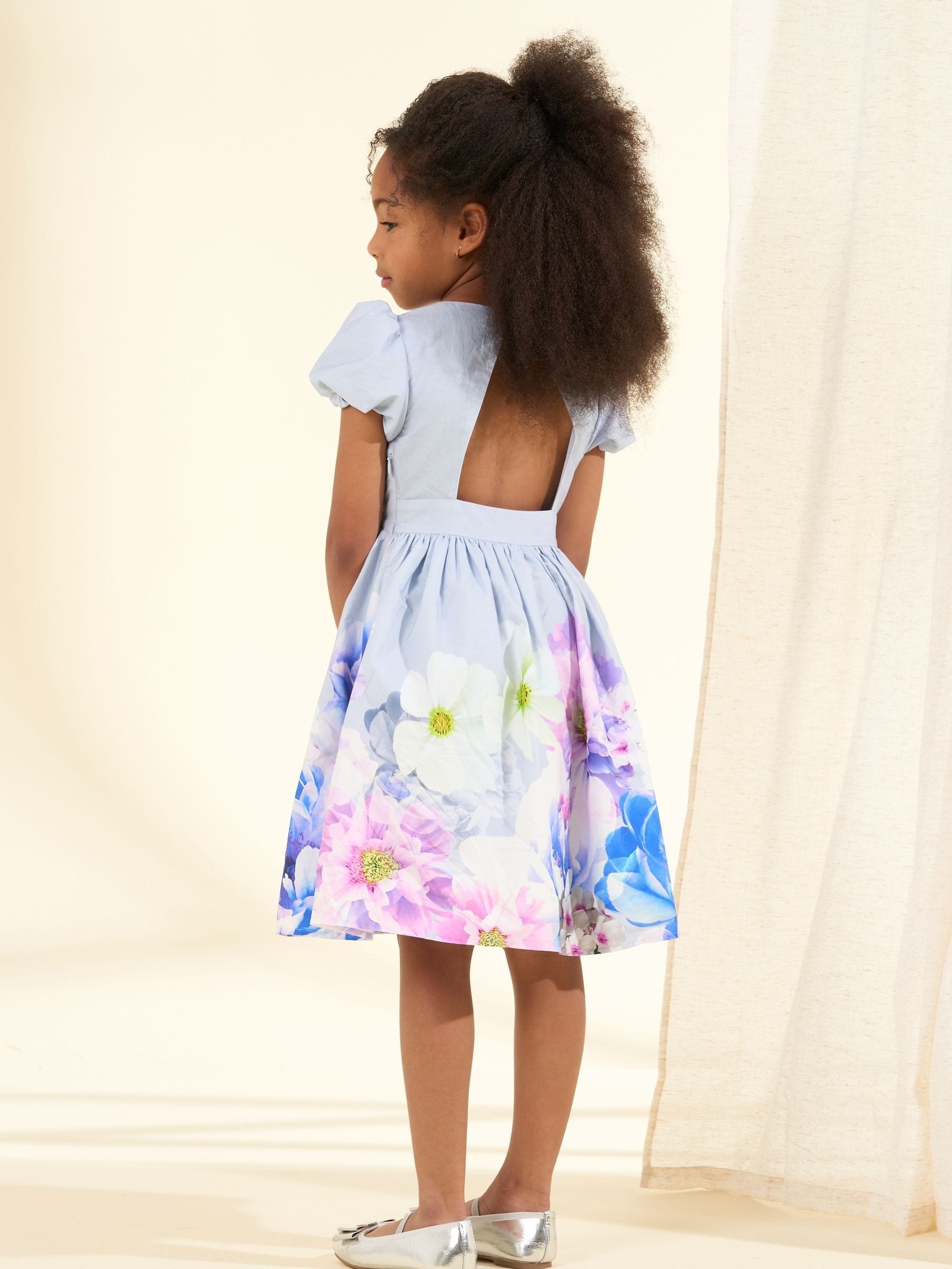 Angel & Rocket Purple Lucia Orchid Border Print Dress image 2