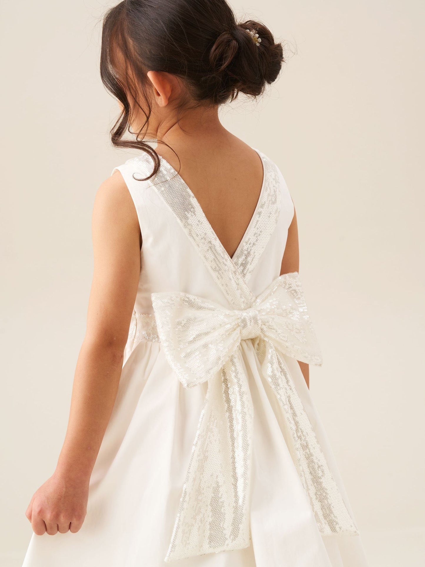 Angel & Rocket White Sequin Bow Claudia Dress image 3