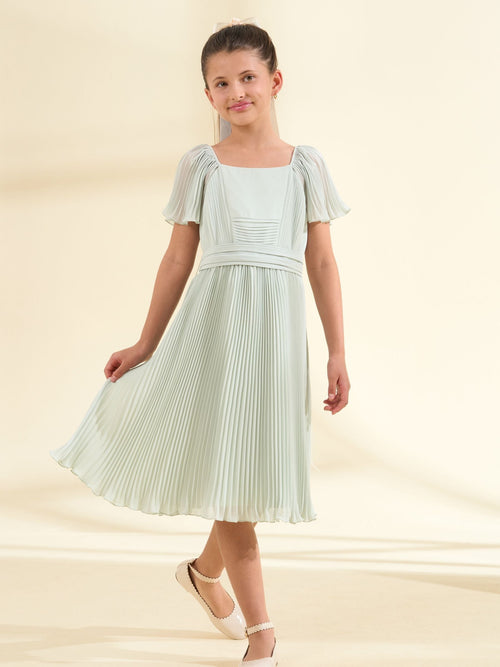 Dsiney Kidz - Angel & Rocket Green Pleated Ballerina Occasion Bow Dress image 1