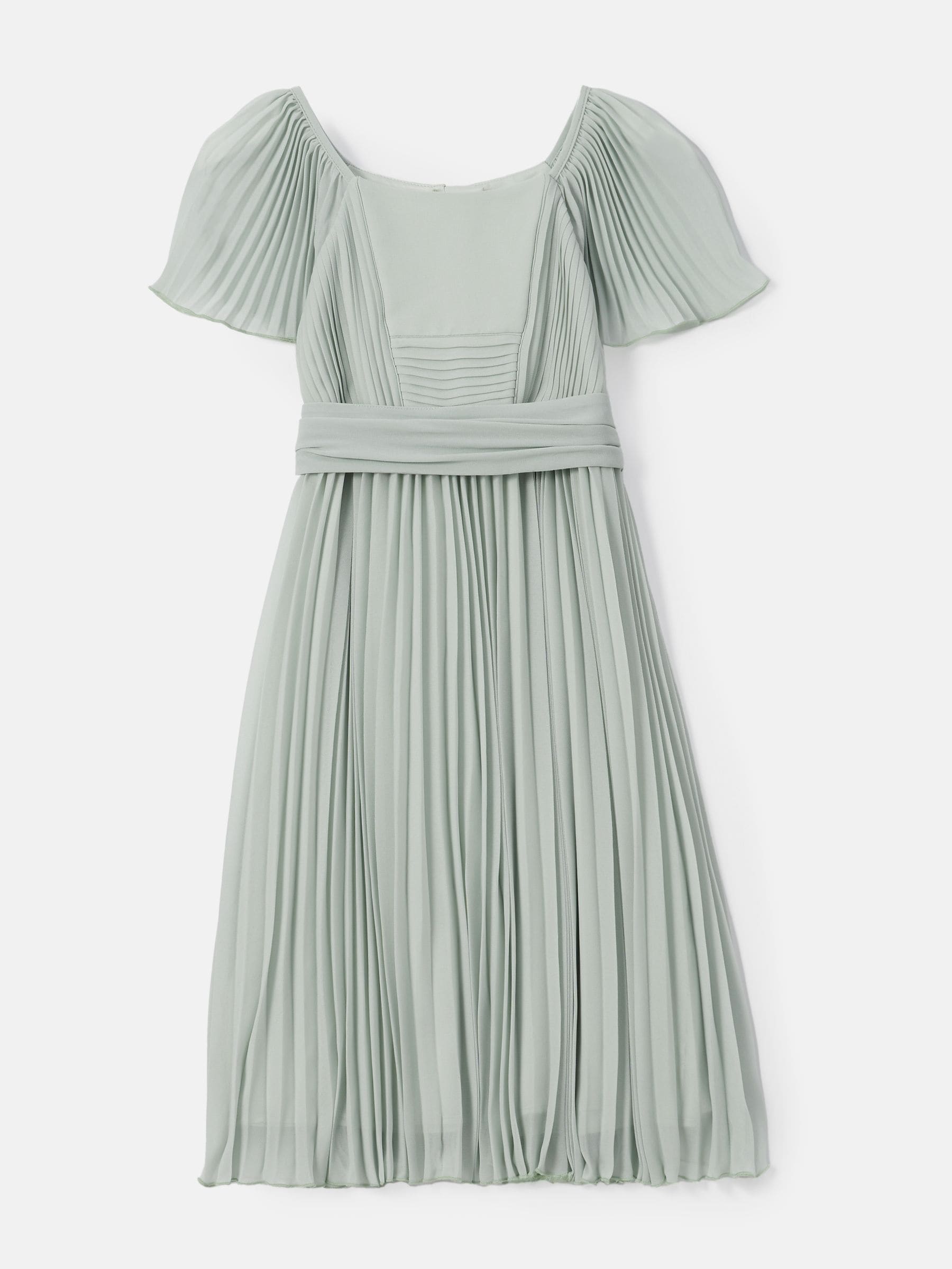 Angel & Rocket Green Pleated Ballerina Occasion Bow Dress image 4