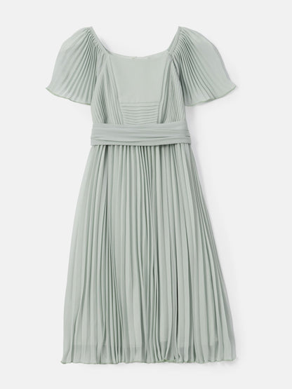 Angel & Rocket Green Pleated Ballerina Occasion Bow Dress image 4
