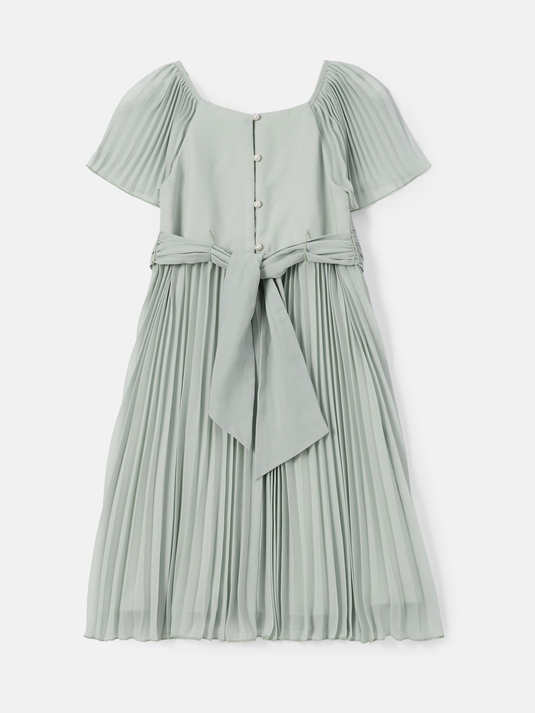 Angel & Rocket Green Pleated Ballerina Occasion Bow Dress image 5
