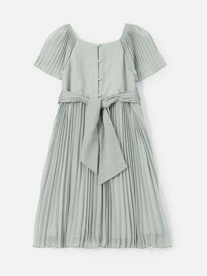 Angel & Rocket Green Pleated Ballerina Occasion Bow Dress image 5