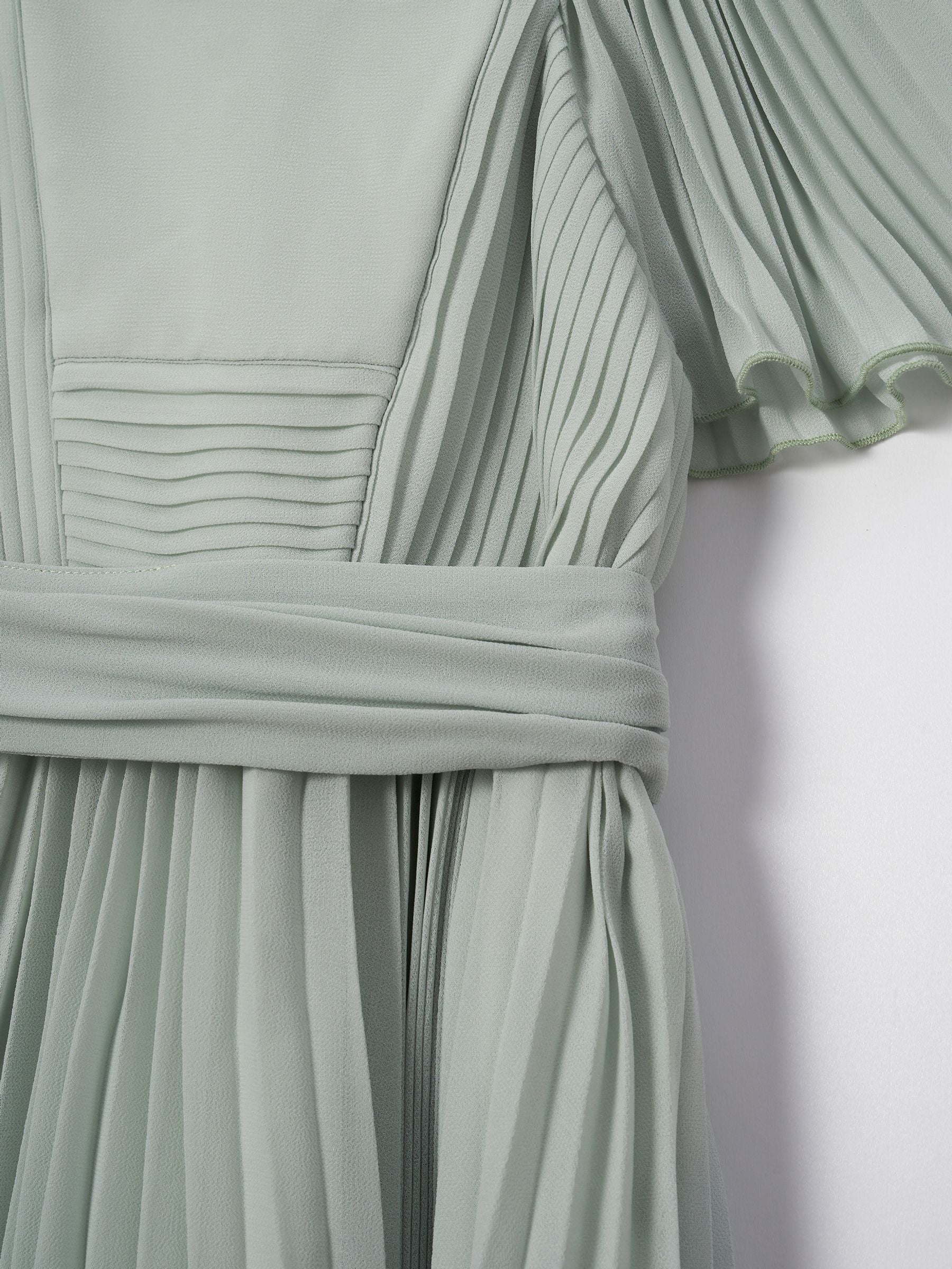 Angel & Rocket Green Pleated Ballerina Occasion Bow Dress image 6