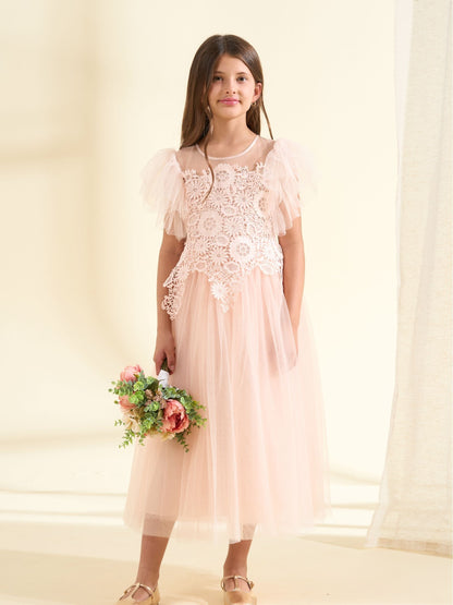 Angel & Rocket Pink Cascade Lace Anelise Dress image 5