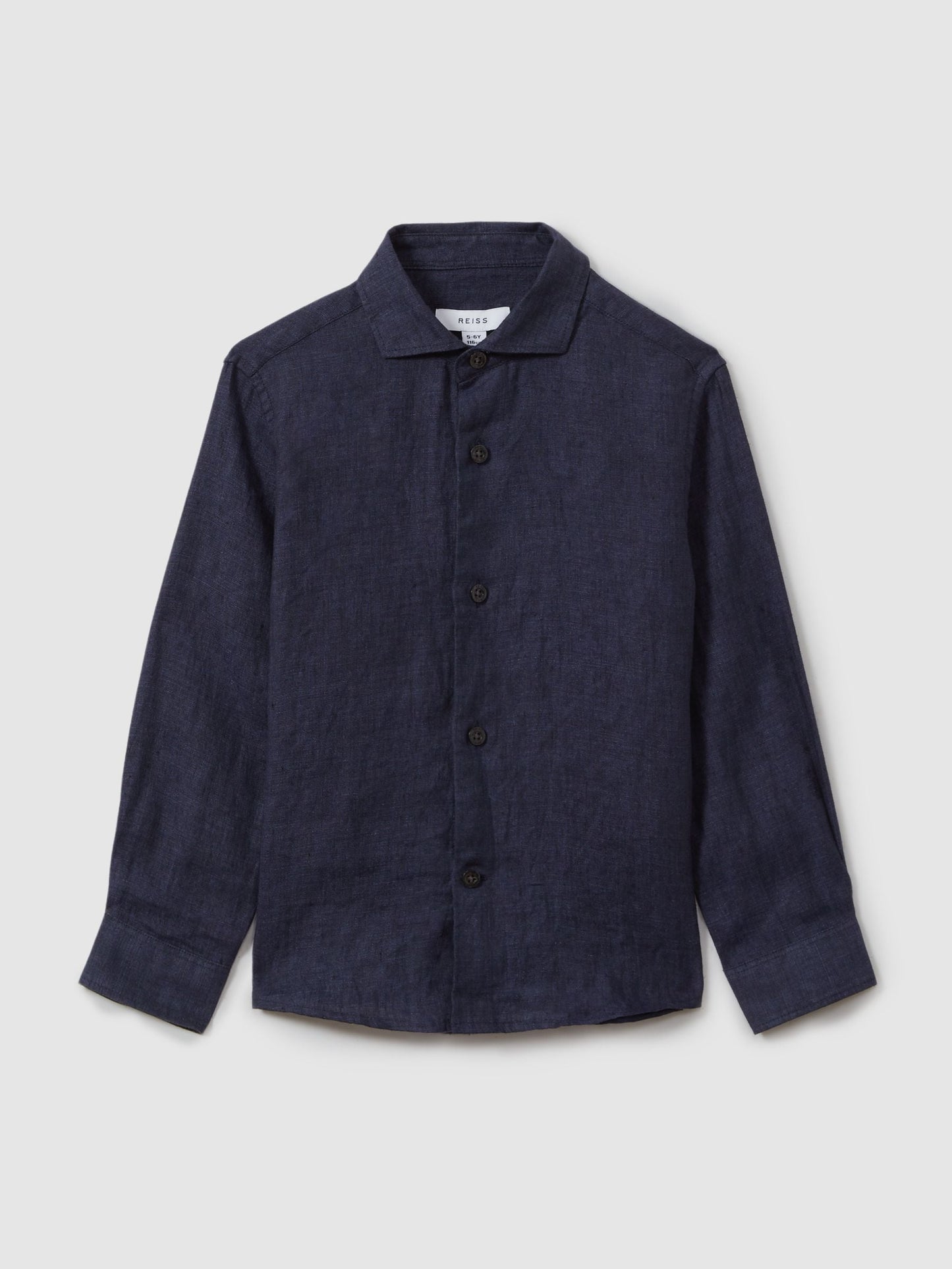 Dsiney Kidz - Reiss Navy Ruban 3-9 yrs Linen Cutaway Collar Shirt image 2