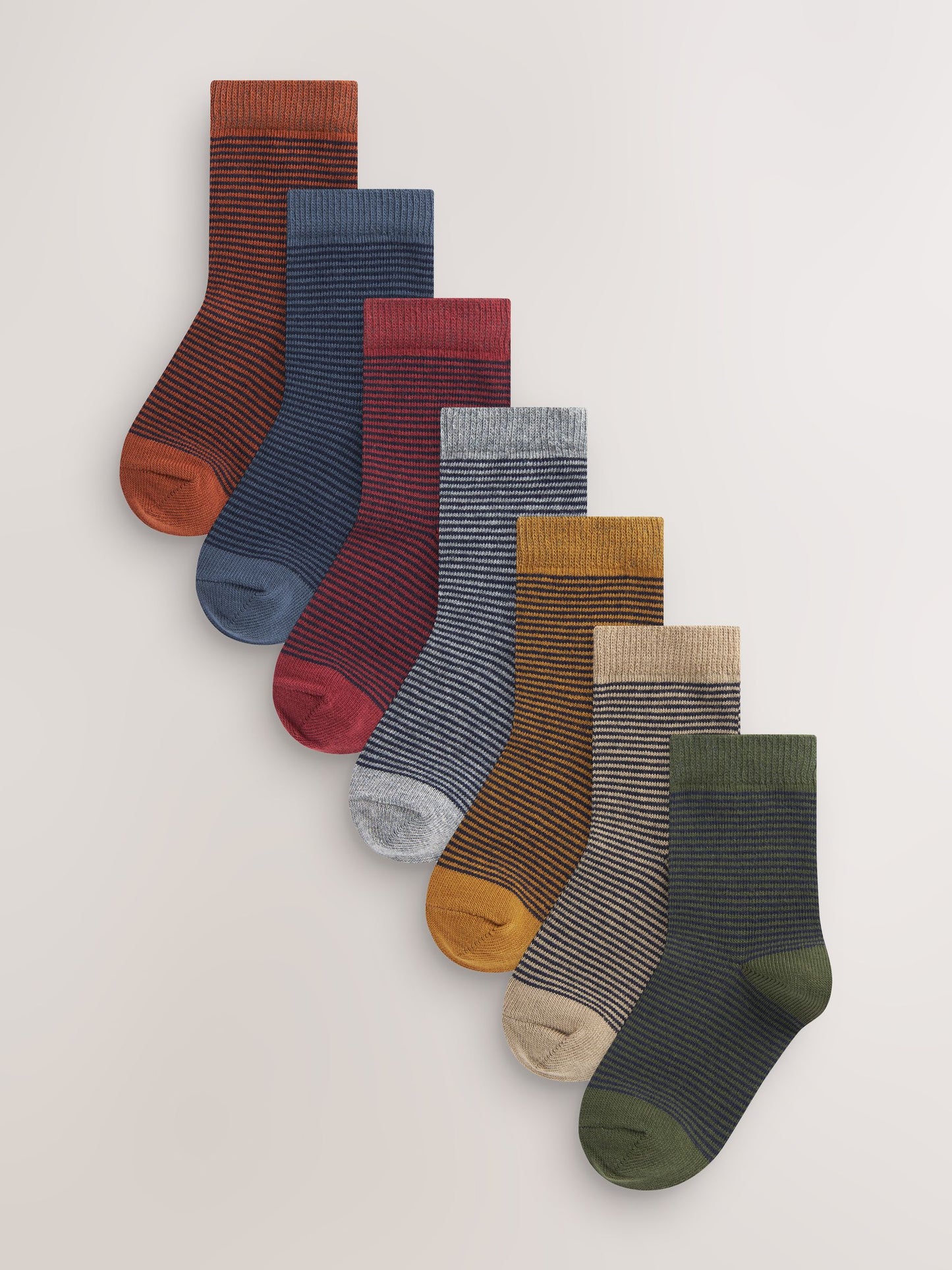 Multi Stripe Cotton Rich Socks 7 Pack image 1