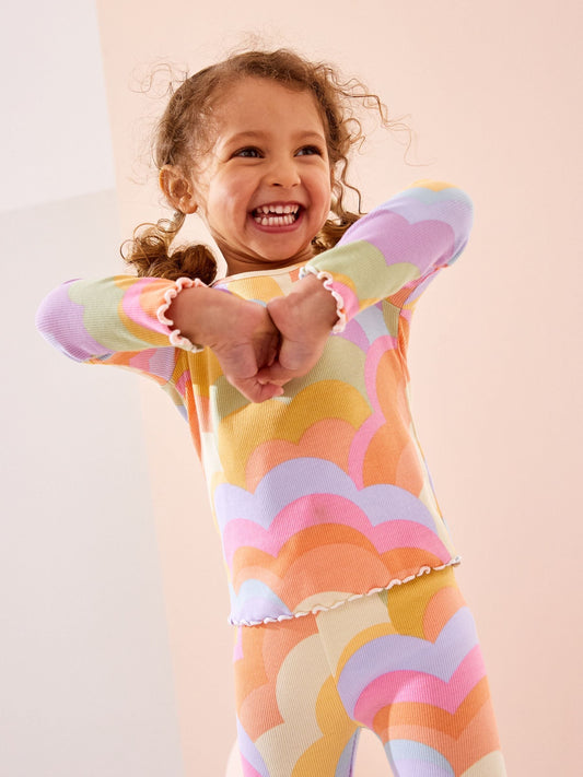Rainbow Cotton Rich Long Sleeve Rib T-Shirt (3mths-7yrs) image 1