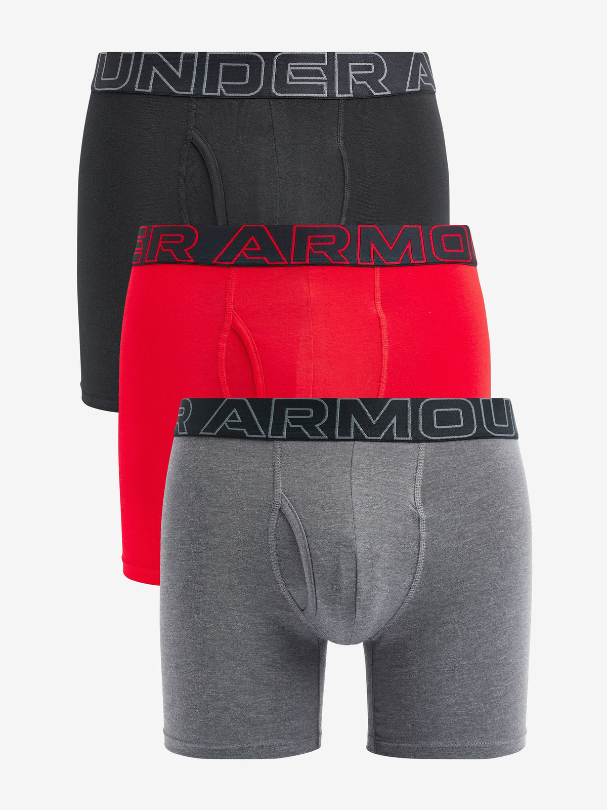Dsiney Kidz - Under Armour Red/Grey Cotton Blend Performance Tech 6in Boxers 3 Pack image 1