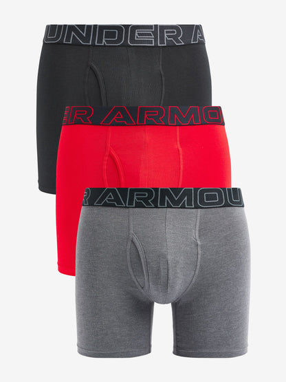 Dsiney Kidz - Under Armour Red/Grey Cotton Blend Performance Tech 6in Boxers 3 Pack image 1