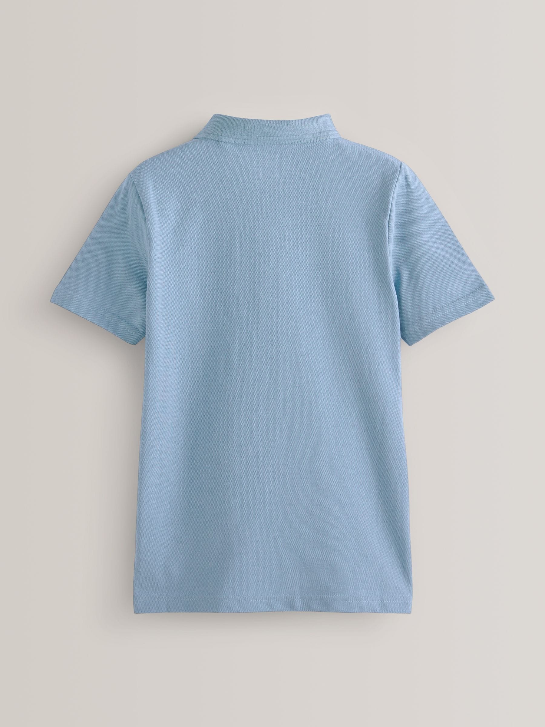 Dsiney Kidz - Blue Regular Fit Cotton School Short Sleeve Polo Shirts 2 Pack (3-16yrs) image 2