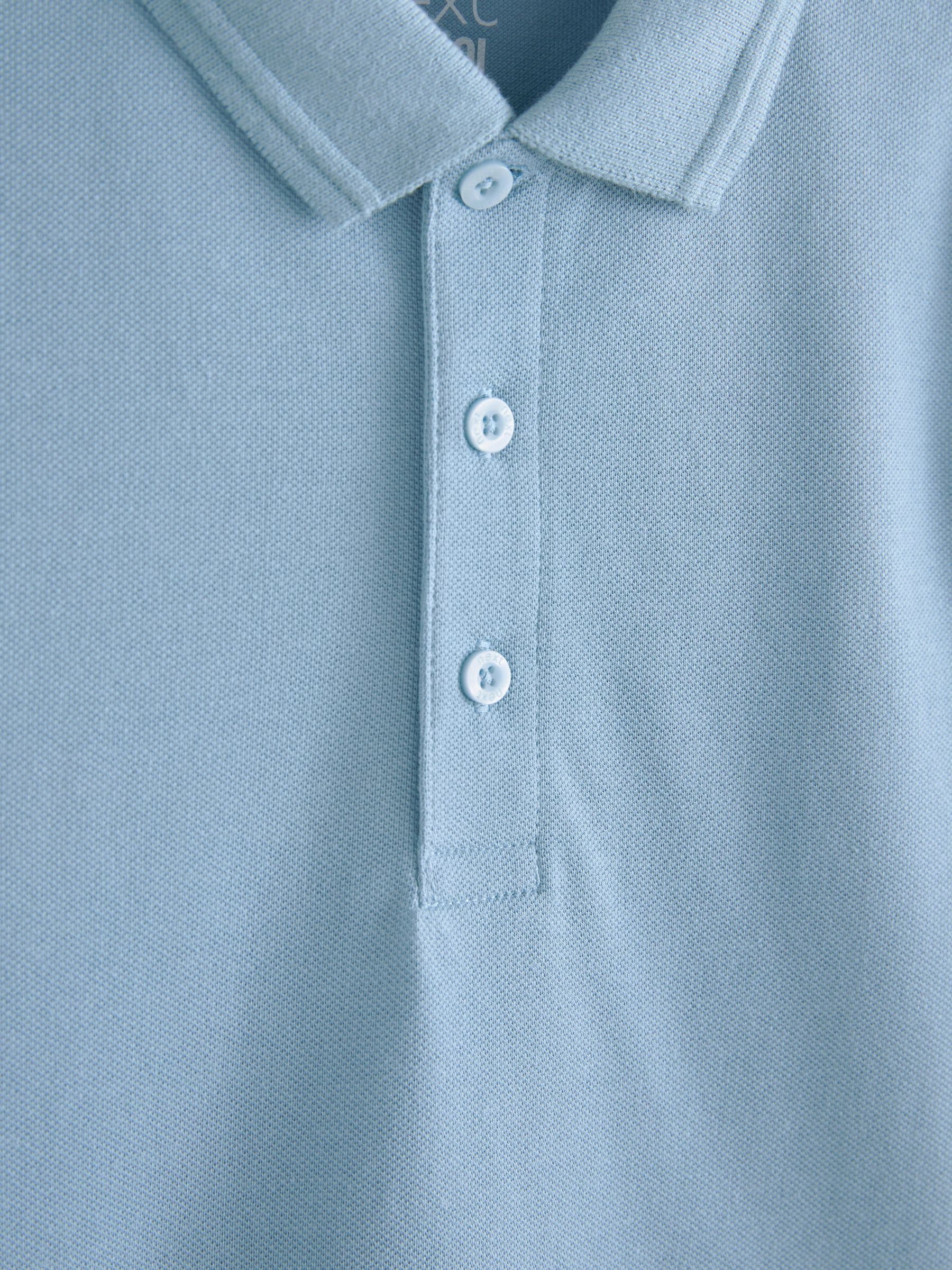 Dsiney Kidz - Blue Regular Fit Cotton School Short Sleeve Polo Shirts 2 Pack (3-16yrs) image 3