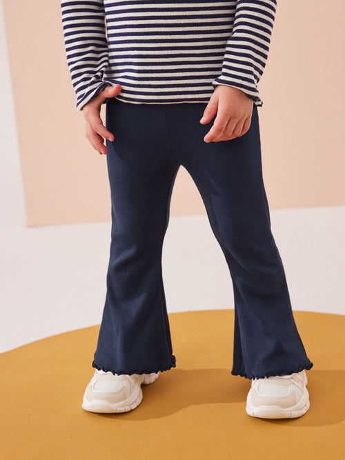 Navy Rib Flare Leggings (3mths-7yrs) image 1