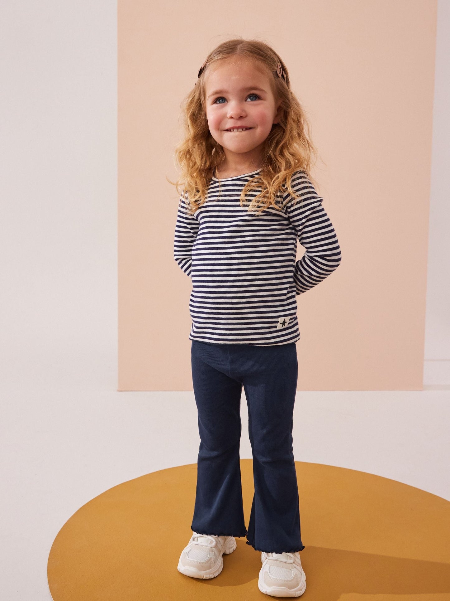 Navy Rib Flare Leggings (3mths-7yrs) image 2