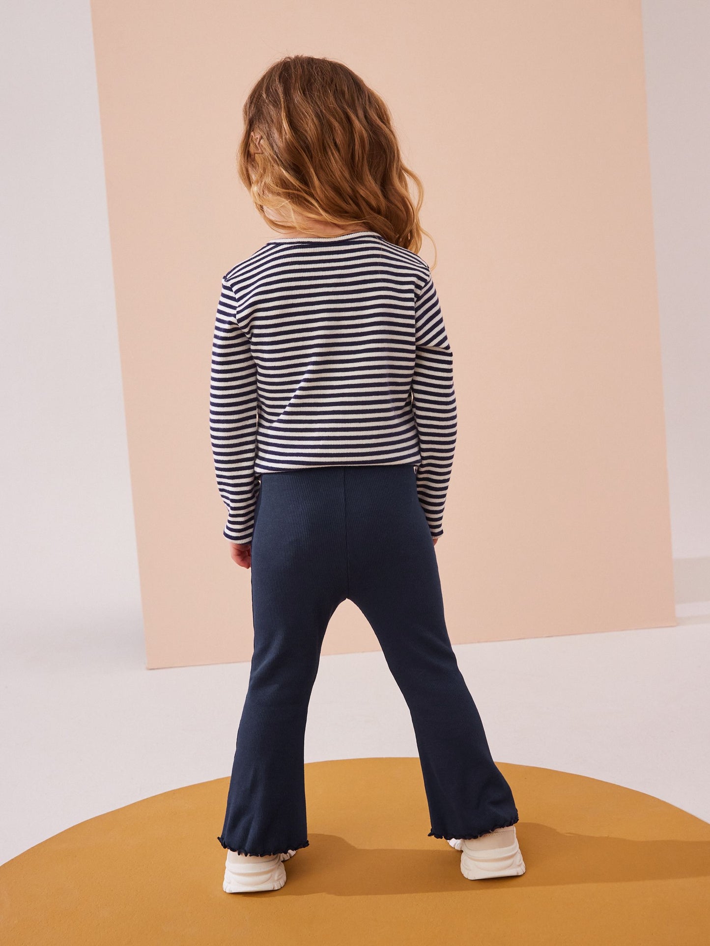 Navy Rib Flare Leggings (3mths-7yrs) image 3