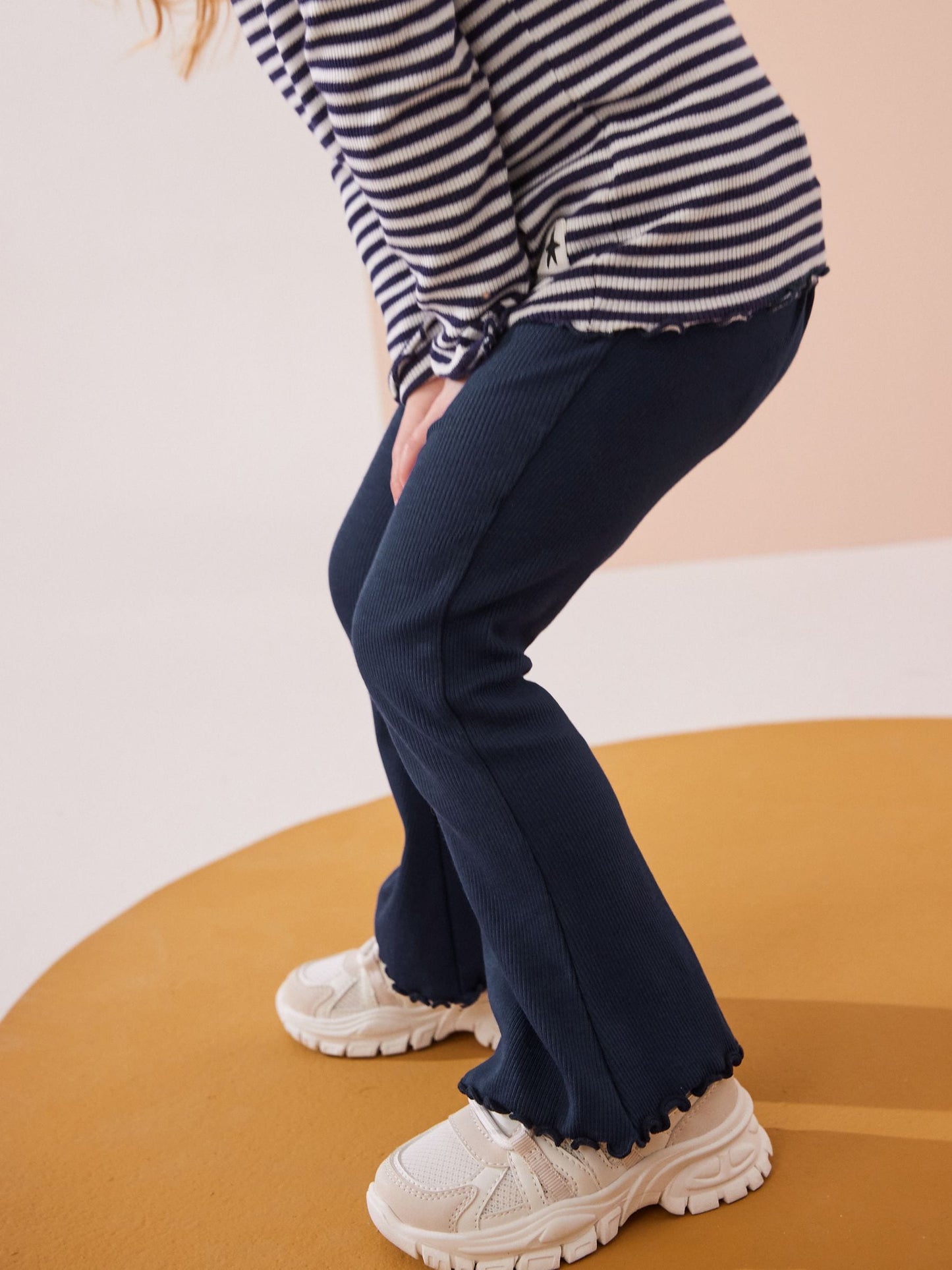 Navy Rib Flare Leggings (3mths-7yrs) image 4