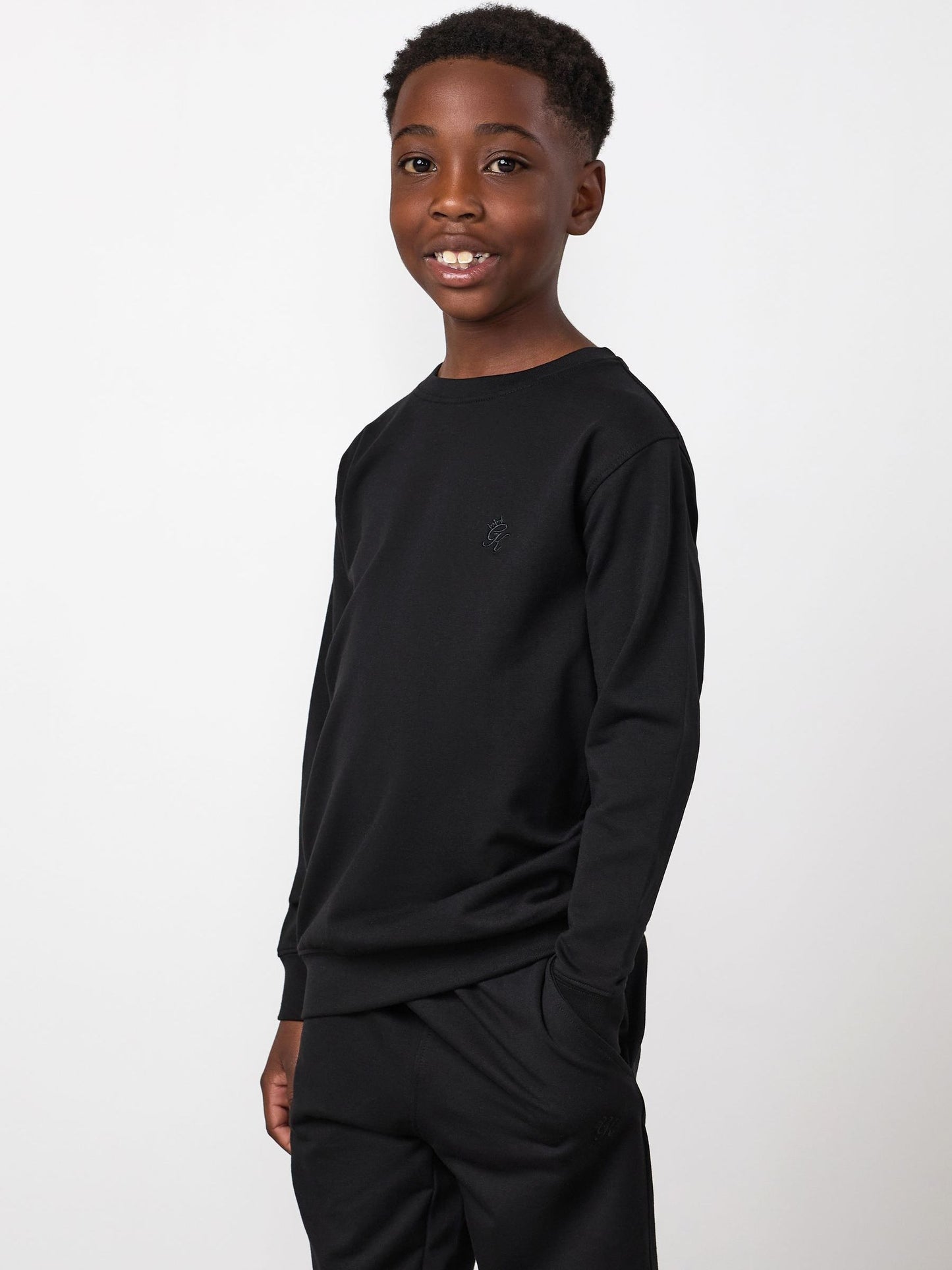 Dsiney Kidz - Gym King Black Victory Loopback Crew Sweat Top image 3