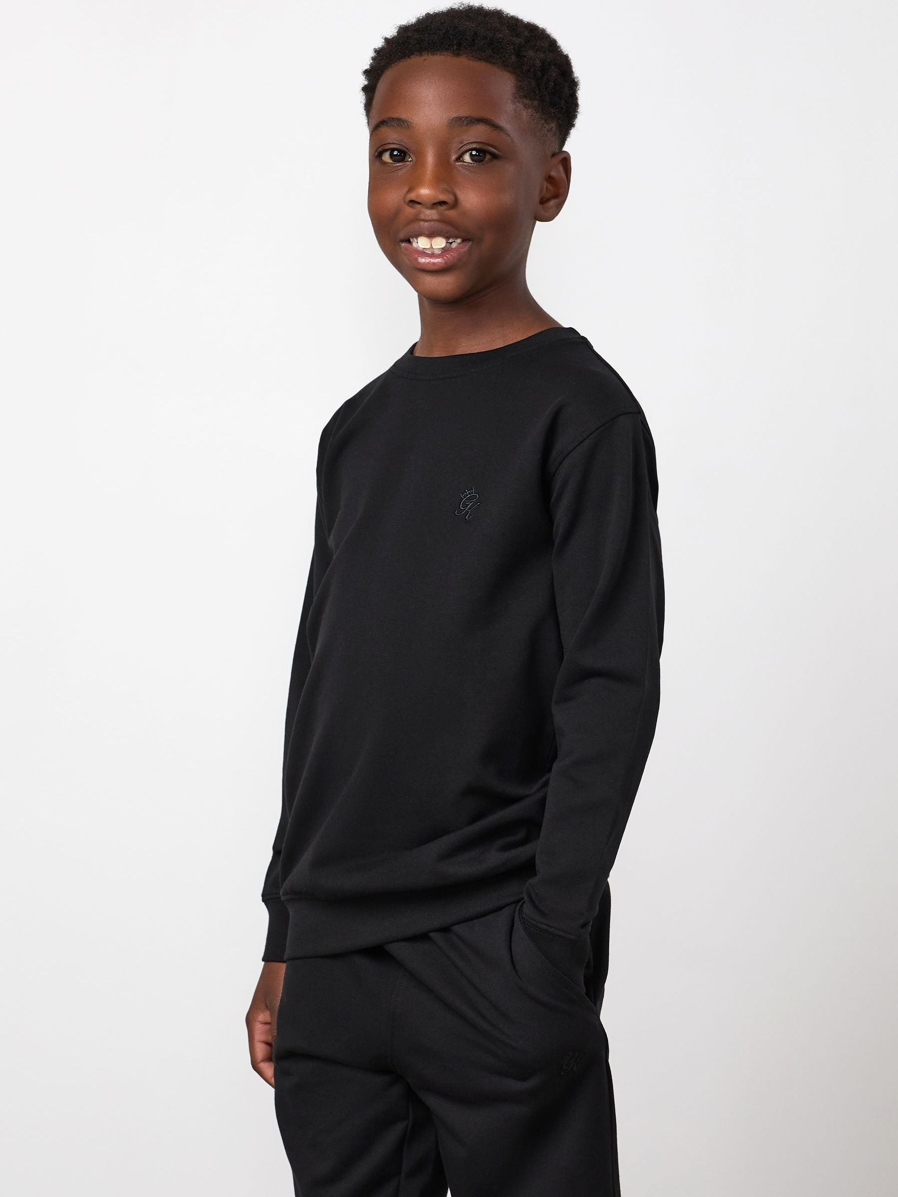 Dsiney Kidz - Gym King Black Victory Loopback Crew Sweat Top image 3