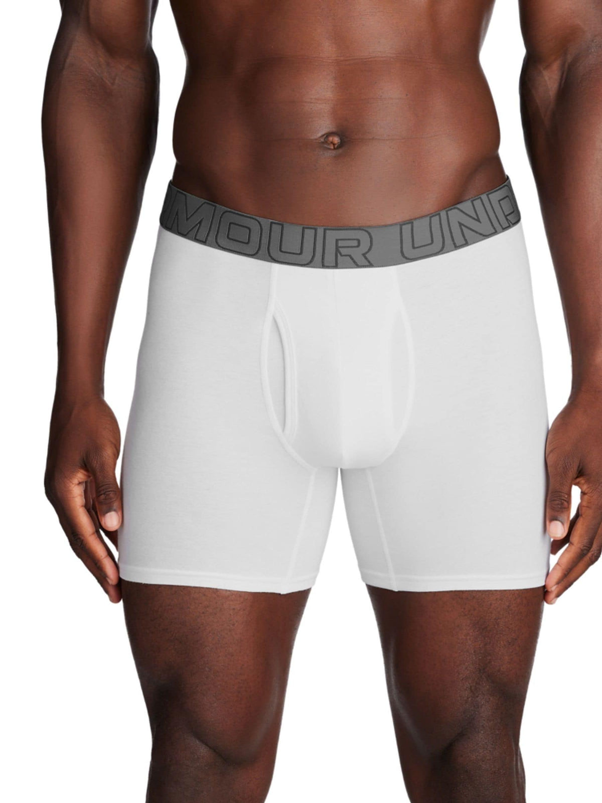 Dsiney Kidz - Under Armour White Cotton Blend Performance Tech 6in Boxers 3 Pack image 2