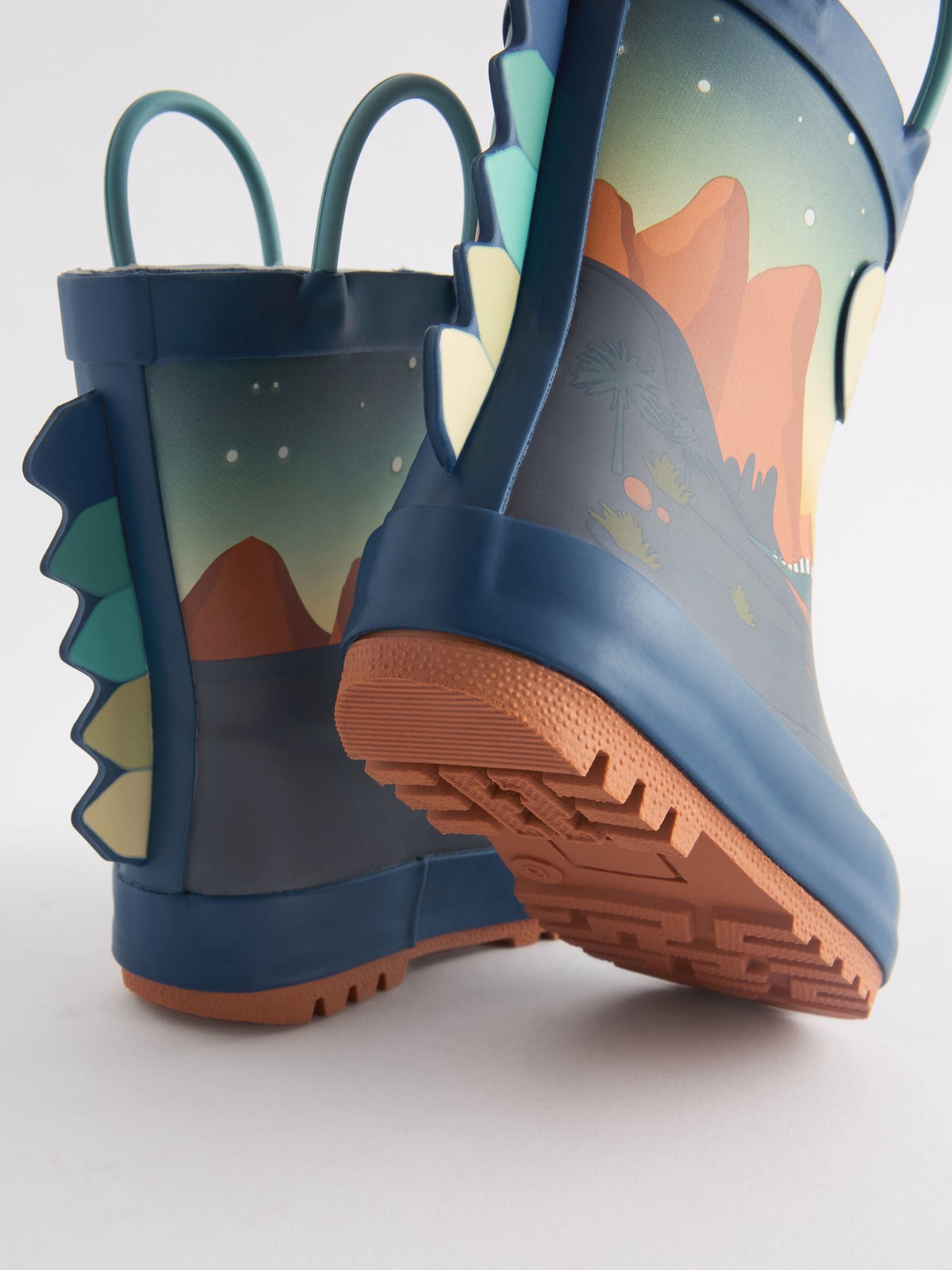 Dsiney Kidz - Navy Dinosaur Scene Handle Pull On Wellies image 4