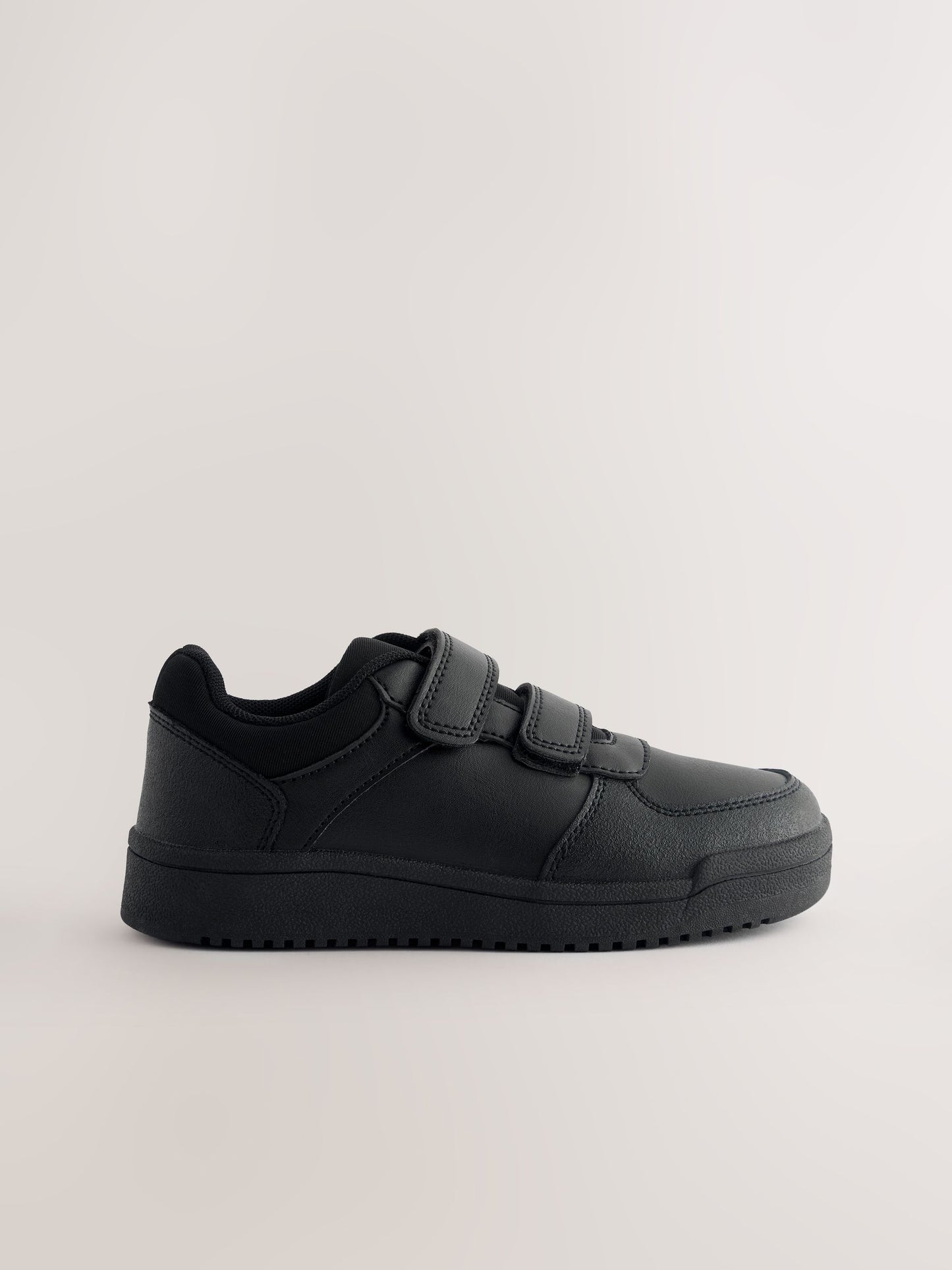 Black Wide Fit (G) 2 Straps Touch Fastening School Shoes image 2